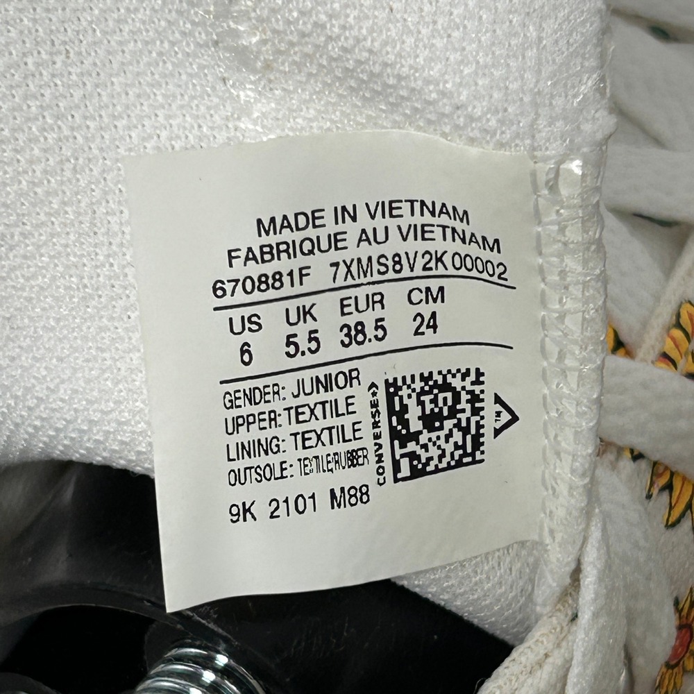 Converse Chuck Taylor All Star EVA Platform Low GS Sunflower Junior Sneakers - 6 - Picture 10 of 10
